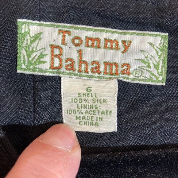 Tommy Bahama Dress 6 Black 100% Silk V-Neck Sheath Midi Minimalist Beach Resort - Picture 2 of 9